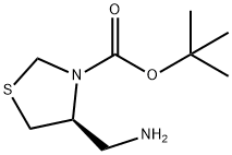 3-Thiazolidinecarboxylic acid, 4-(aminomethyl)-, 1,1-dimethylethyl ester, (4S)- Structure