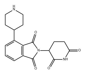 2-(2,6-二氧代哌啶-3-基)-4-(哌啶-4-基)-2,3-二氢-1H-异吲哚-1,3-二酮, 2640389-11-1, 结构式