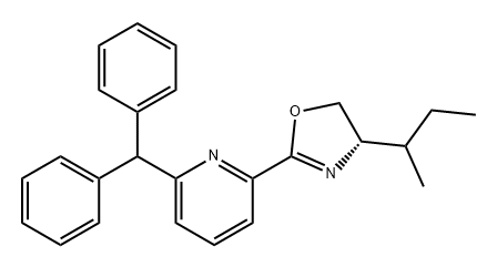 Pyridine, 2-[(4S)-4,5-dihydro-4-(1-methylpropyl)-2-oxazolyl]-6-(diphenylmethyl)- Struktur