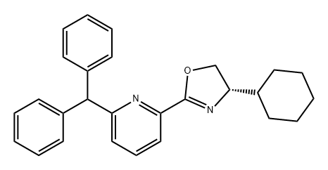 Pyridine, 2-[(4S)-4-cyclohexyl-4,5-dihydro-2-oxazolyl]-6-(diphenylmethyl)- Struktur