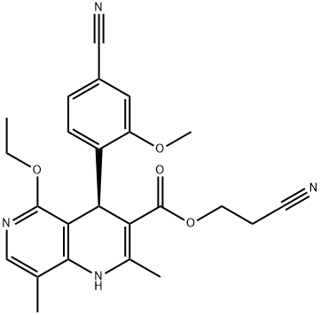 1,6-Naphthyridine-3-carboxylic acid, 4-(4-cyano-2-methoxyphenyl)-5-ethoxy-1,4-dihydro-2,8-dimethyl-, 2-cyanoethyl ester, (4R)-|恩杂鲁胺