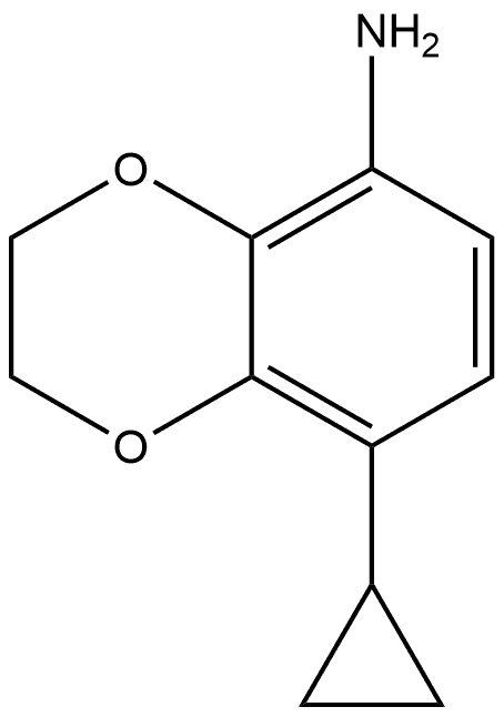 8-Cyclopropyl-2,3-dihydro-1,4-benzodioxin-5-amine Struktur