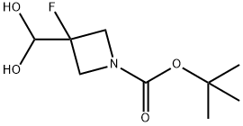 1-Azetidinecarboxylic acid, 3-(dihydroxymethyl)-3-fluoro-, 1,1-dimethylethyl ester Struktur