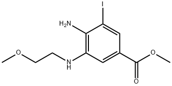 Benzoic acid, 4-amino-3-iodo-5-[(2-methoxyethyl)amino]-, methyl ester Structure
