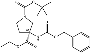 (S)-1-tert-butyl 3-ethyl 3-(((benzyloxy)carbonyl)amino)pyrrolidine-1.3-dicarboxylate,2641221-01-2,结构式