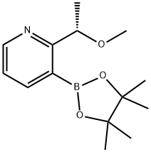 Pyridine, 2-[(1S)-1-methoxyethyl]-3-(4,4,5,5-tetramethyl-1,3,2-dioxaborolan-2-yl)- 化学構造式