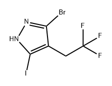 3-溴-5-碘-4-(2,2,2-三氟乙基)-1H吡唑,2641466-39-7,结构式