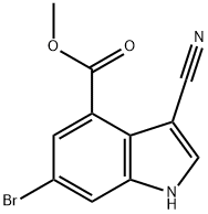 1H-Indole-4-carboxylic acid, 6-bromo-3-cyano-, methyl ester Struktur