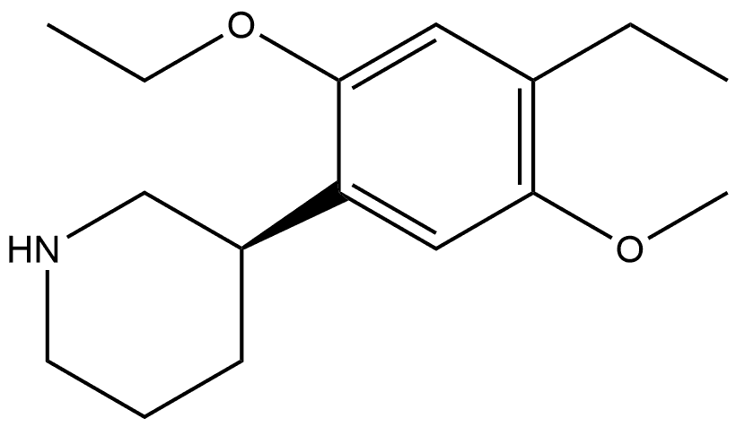 (3R)-3-(2-ethoxy-4-ethyl-5-methoxy-phenyl)piperidine Struktur