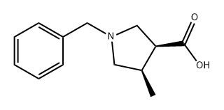 (3S,4R)-1-苄基-4-甲基吡咯烷-3-羧酸, 2641821-81-8, 结构式