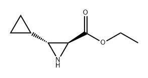 2-Aziridinecarboxylic acid, 3-cyclopropyl-, ethyl ester, (2S,3R)- 化学構造式