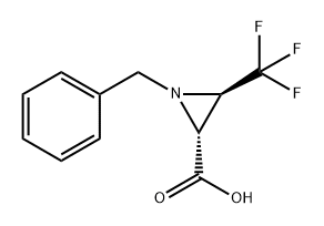 2-Aziridinecarboxylic acid, 1-(phenylmethyl)-3-(trifluoromethyl)-, (2R,3R)- Struktur