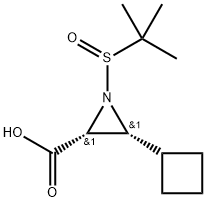 (2R,3R)-1-((R)-叔丁基亚磺酰基)-3-环丁基氮杂吡啶-2-羧酸 结构式