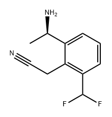 Benzeneacetonitrile, 2-[(1R)-1-aminoethyl]-6-(difluoromethyl)- Structure