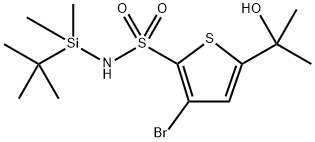 2-Thiophenesulfonamide, 3-bromo-N-[(1,1-dimethylethyl)dimethylsilyl]-5-(1-hydroxy-1-methylethyl)- Structure