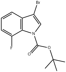 1H-Indole-1-carboxylic acid, 3-bromo-7-fluoro-, 1,1-dimethylethyl ester Struktur
