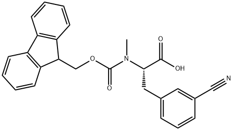 L-Phenylalanine, 3-cyano-N-[(9H-fluoren-9-ylmethoxy)carbonyl]-N-methyl- 结构式