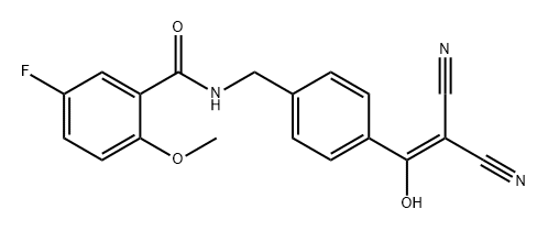 N-(4-(2,2-二氰基-1-羟基乙烯基)苄基)-5-氟-2-甲氧基苯甲酰胺 结构式