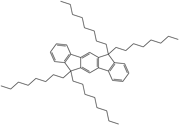 6,6,12,12-tetraoctyl-6,12-dihydroindeno[1,2-b]fluorene Structure