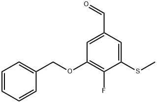 3-(Benzyloxy)-4-fluoro-5-(methylthio)benzaldehyde Structure