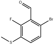 6-Bromo-2-fluoro-3-(methylthio)benzaldehyde Structure