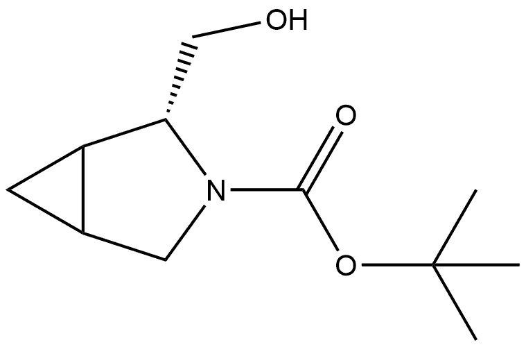 1,1-Dimethylethyl (2R)-2-(hydroxymethyl)-3-azabicyclo[3.1.0]hexane-3-carboxylate Structure