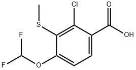 2-氯-4-(二氟甲氧基)-3-(甲硫基)苯甲酸 结构式