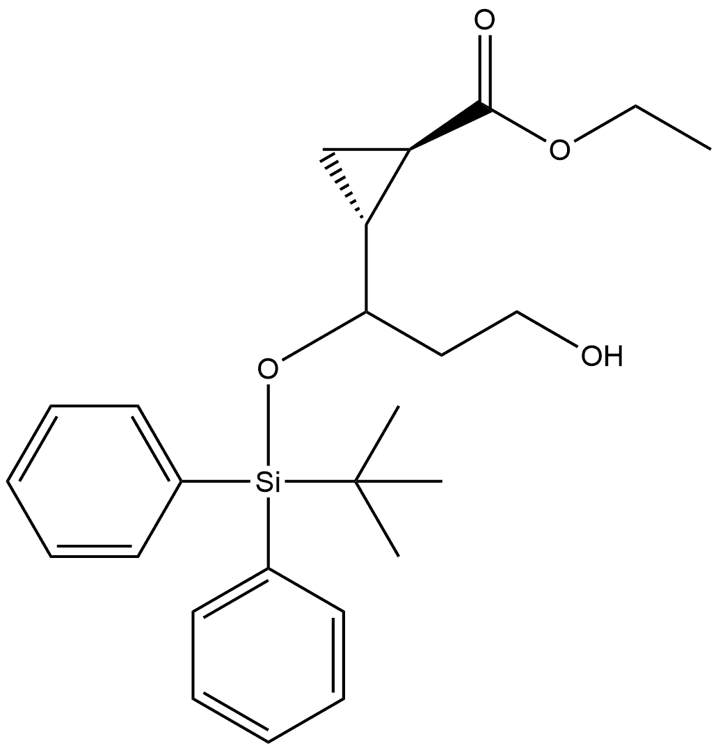 Ethyl (1R,2R)-2-(1-((tert-butyldiphenylsilyl)oxy)-3-hydroxypropyl)cyclopropane-1-carboxylate Structure