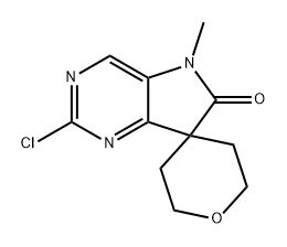 Spiro[4H-pyran-4,7'-[7H]pyrrolo[3,2-d]pyrimidin]-6'(5'H)-one, 2'-chloro-2,3,5,6-tetrahydro-5'-methyl- Struktur