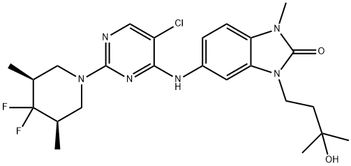 2647503-57-7 2H-Benzimidazol-2-one, 5-[[5-chloro-2-[(3R,5S)-4,4-difluoro-3,5-dimethyl-1-piperidinyl]-4-pyrimidinyl]amino]-1,3-dihydro-3-(3-hydroxy-3-methylbutyl)-1-methyl-