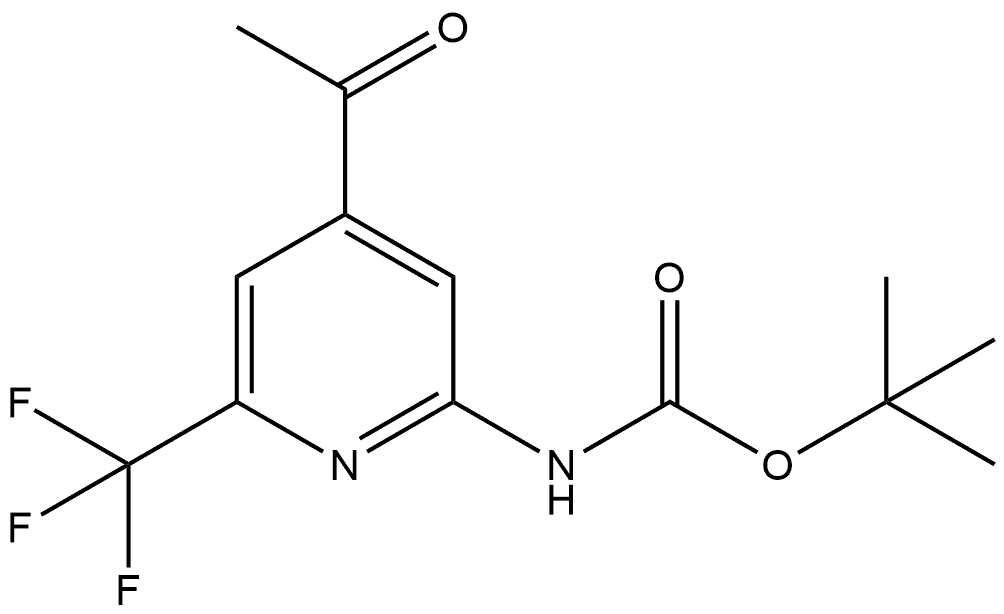 (4-乙酰基-6-(三氟甲基)吡啶-2-基)氨基甲酸叔丁酯,2647886-06-2,结构式