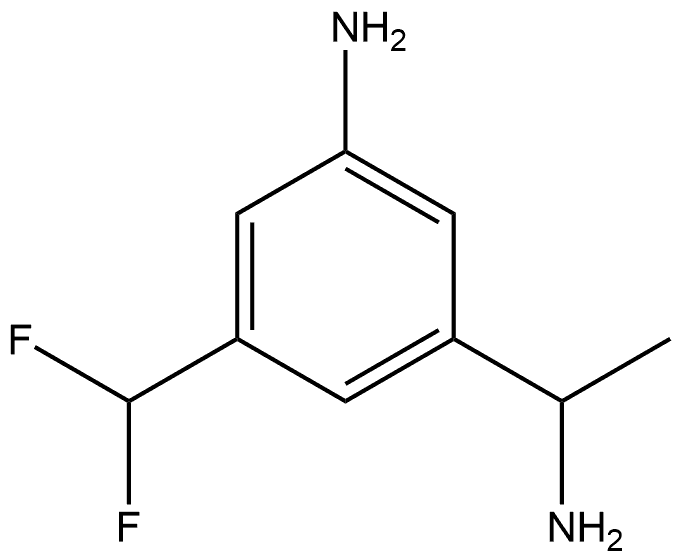 3-(1-氨基乙基)-5-(二氟甲基)苯胺 结构式