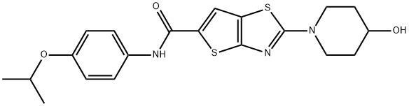 噻吩并[2,3-D]噻唑-5-甲酰胺,2-(4-羟基-1-哌啶基)-N-[4-(1-甲基乙氧基)苯基], 2648038-90-6, 结构式