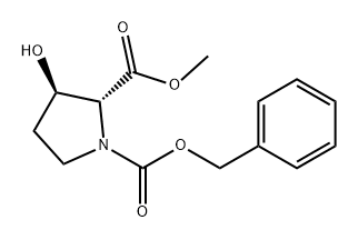 1,2-Pyrrolidinedicarboxylic acid, 3-hydroxy-, 2-methyl 1-(phenylmethyl) ester, (2R,3R)- Structure