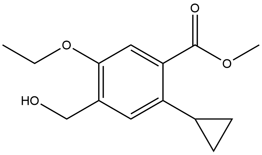 Benzoic acid, 2-cyclopropyl-5-ethoxy-4-(hydroxymethyl)-, methyl ester Structure