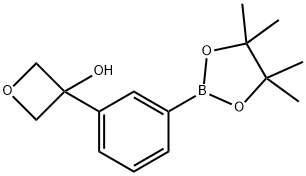 3-(3-(4,4,5,5-四甲基-1,3,2-二氧杂环戊烷-2-基)苯基)氧杂环丁烷-3-醇 结构式