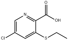 2-Pyridinecarboxylic acid, 5-chloro-3-(ethylthio)-,2648558-73-8,结构式