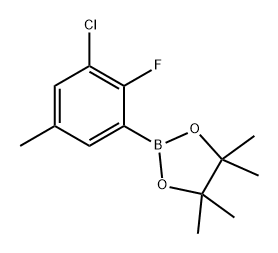 2-(3-氯-2-氟-5-甲基苯基)-4,4,5,5-四甲基-1,3,2-二氧硼杂环戊烷, 2648668-29-3, 结构式