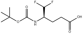 Pentanoic acid, 4-[[(1,1-dimethylethoxy)carbonyl]amino]-5,5-difluoro-, (4R)- Structure