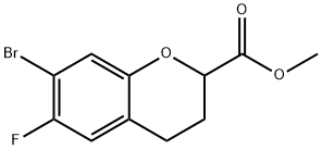 methyl 7-bromo-6-fluoro-3,4-dihydro-2H-1-benzopyran-2-carboxylate Structure