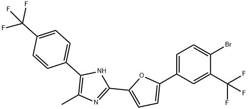 2-{5-[4-bromo-3-(trifluoromethyl)phenyl]furan-2-yl}-5-methyl-4-[4-(trifluoromethyl)phenyl]-1H-imidazole Structure