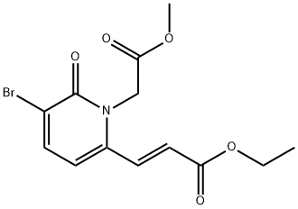 Methyl 3-bromo-6-[(1E)-3-ethoxy-3-oxo-1-propen-1-yl]-2-oxo-1(2H)-pyridineacetate Structure