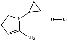 1H-Imidazol-2-amine, 1-cyclopropyl-4,5-dihydro-, hydrobromide (1:1) 化学構造式