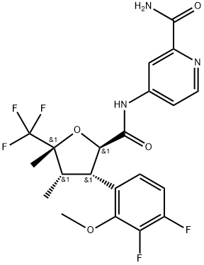 2-Pyridinecarboxamide, 4-[[[(2R,3S,4S,5R)-3-(3,4-difluoro-2-methoxyphenyl)tetrahydro-4,5-dimethyl-5-(trifluoromethyl)-2-furanyl]carbonyl]amino]- Structure