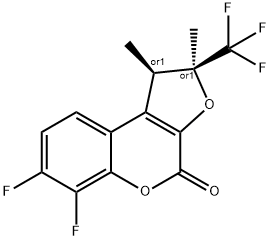 rel-(1R,2S)-6,7-Difluoro-1,2-dihydro-1,2-dimethyl-2-(trifluoromethyl)-4H-furo[2,3-c][1]benzopyran-4-one Structure