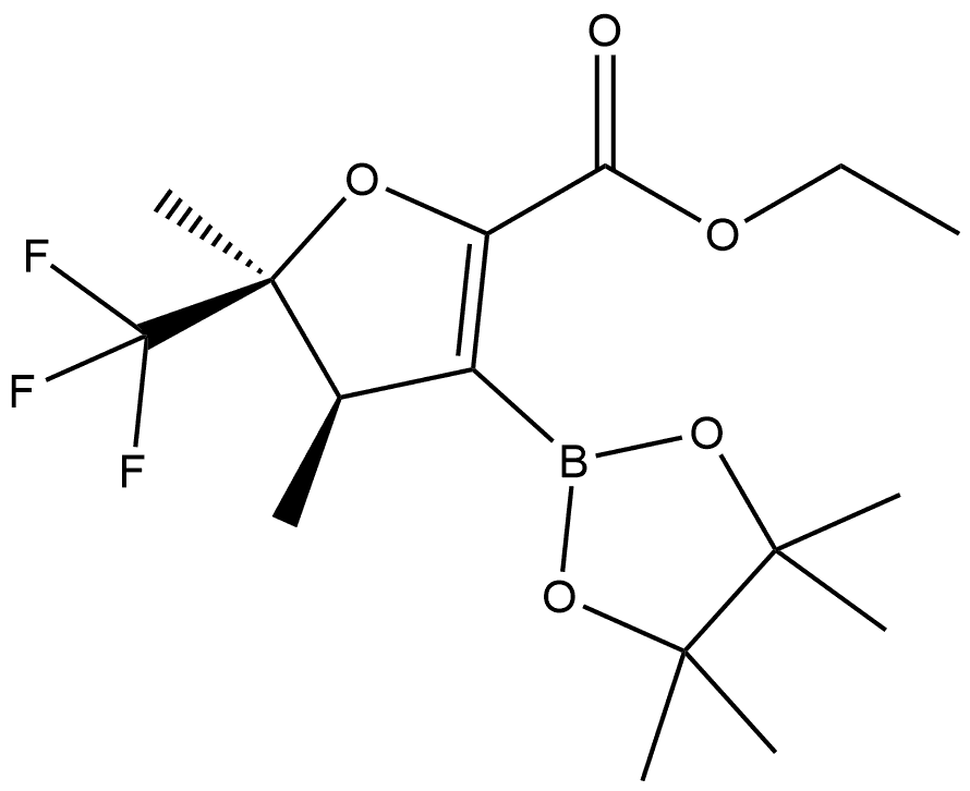 REL-乙基(4R,5S)-4,5-二氢-4,5-双甲基-3-(4,4,5,5-四甲基-1,3,2-二氧杂硼烷-2-基)-5-(三氟甲基)-2-呋喃甲酸酯, 2649470-98-2, 结构式