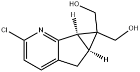Cyclopropa[4,5]cyclopenta[1,2-b]pyridine-6,6(5H)-dimethanol, 2-chloro-5a,6a-dihydro-, (5aS,6aR)- Struktur