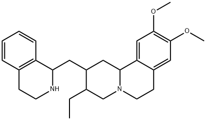 2H-Benzo[a]quinolizine, 3-ethyl-1,3,4,6,7,11b-hexahydro-9,10-dimethoxy-2-[(1,2,3,4-tetrahydro-1-isoquinolinyl)methyl]- Structure