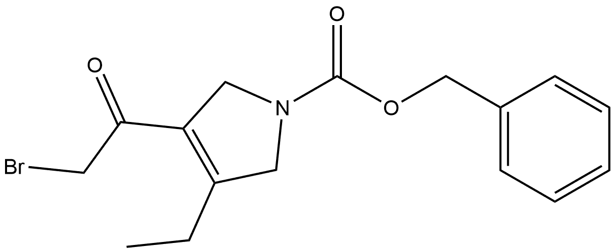 Phenylmethyl 3-(2-bromoacetyl)-4-ethyl-2,5-dihydro-1H-pyrrole-1-carboxylate Struktur