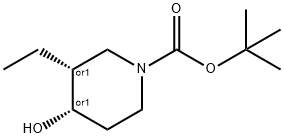 rel-1,1-Dimethylethyl (3R,4S)-3-ethyl-4-hydroxy-1-piperidinecarboxylate Structure